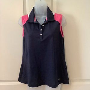 GGblue Luxe Sport Women's Size Large Golf Tank Top Tennis Athletic Blue and Pink